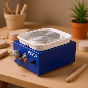 Torno de cerámica de 2.6 pulgadas y 30W con velocidad ajustable para niños y principiantes - Product Image 2