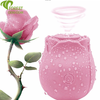 Fournisseur en gros de vibrateurs en silicone en forme de rose pour le point G, avec ventouse, silencieux, pour massage féminin et masturbation, jouets pour adultes, achat en gros