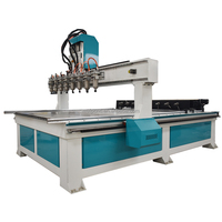 Machine de gravure sur bois à haute production 4 axes, routeur CNC multi-têtes pour le bois et machines de menuiserie rotatives à 8 têtes