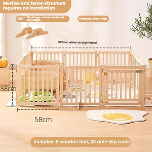 <span class=keywords><strong>Corral</strong></span> <span class=keywords><strong>para</strong></span> Mascotas, Corralito Plegable de Madera <span class=keywords><strong>para</strong></span> <span class=keywords><strong>Perros</strong></span>, Barrera de Seguridad de Madera de Pino Sólido con Puerta, <span class=keywords><strong>Corral</strong></span> <span class=keywords><strong>para</strong></span> <span class=keywords><strong>Perros</strong></span> - Product Image 3
