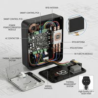 Cargador Inteligente para Vehículos Eléctricos de 22kw, Wallbox OCPP 4G Ethernet Wi-Fi, Control por Aplicación, Estación de Carga de CA de 32A para Estacionamiento Comercial