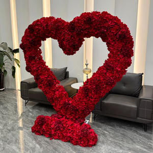 Arco <span class=keywords><strong>de</strong></span> Flores en Forma <span class=keywords><strong>de</strong></span> Corazón <span class=keywords><strong>de</strong></span> Hortensia Roja Más Vendido - Suministros <span class=keywords><strong>de</strong></span> Decoración <span class=keywords><strong>de</strong></span> Bodas con Flores Artificiales <span class=keywords><strong>de</strong></span> Alta Calidad - Product Image 2