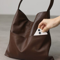 Bolso Tote de Piel de Oveja, Estilo Japonés, de Invierno, con Cierre Magnético, Ecológico, de Piel Suave para Mujer