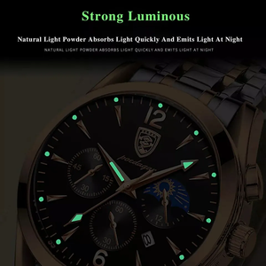 Reloj de Negocios de Lujo para Hombre 829, Correa de Acero Inoxidable, Caja de Aleación, Resistente al Agua, Movimiento de Cuarzo Luminoso - Product Image 3