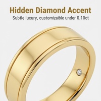 Bague en or 18 carats tressé avec diamant de laboratoire Good Century pour homme, 0,10 ct, personnalisable, gravable, pour couple, promesse, mariage, bijoux fins
