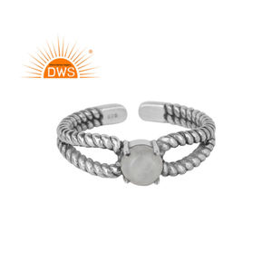 Anillo de piedras preciosas de piedra lunar arcoíris, anillo de Plata de Ley 925 de diseñador antiguo, fabricante de joyas, Colección delicada - Product Image 1