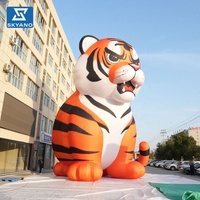 Grande décoration de tigre gonflable de dessin animé, modèle d'animal gonflable géant pour la publicité d'événements