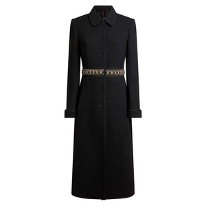 OUDINA Manteau long en <span class=keywords><strong>laine</strong></span> pour femme, style hiver, nouvelle collection, grande taille <span class=keywords><strong>XXL</strong></span>, orné de perles et de strass, avec emblème - Product Image 3