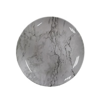 Design de mode en plastique réutilisable vaisselle marbre motif plaque de mélamine