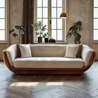 Décoration intérieure de maison moderne Coussin en mousse confortable Cadre en bois Ensemble de canapés en bois massif Meubles pour le salon
