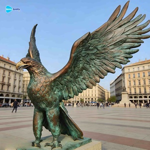Scultura d'arte 3D personalizzata a grandezza naturale per esterni, aquila/gufo intagliata con stampa digitale in metallo bronzo per decorazione domestica a tema animale - Product Image 1