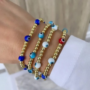 Grieks <span class=keywords><strong>Eye</strong></span> Kralen 18K Goud Roestvrij Stalen Armband Voor Vrouwen Waterdicht Bohemen Zomer Strand Vriendschap Armband Voor Meisjes - Product Image 2