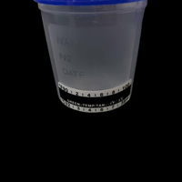 Recipiente de prueba de plástico desechable de 90mL, taza de muestra de orina estéril de laboratorio con tira de temperatura