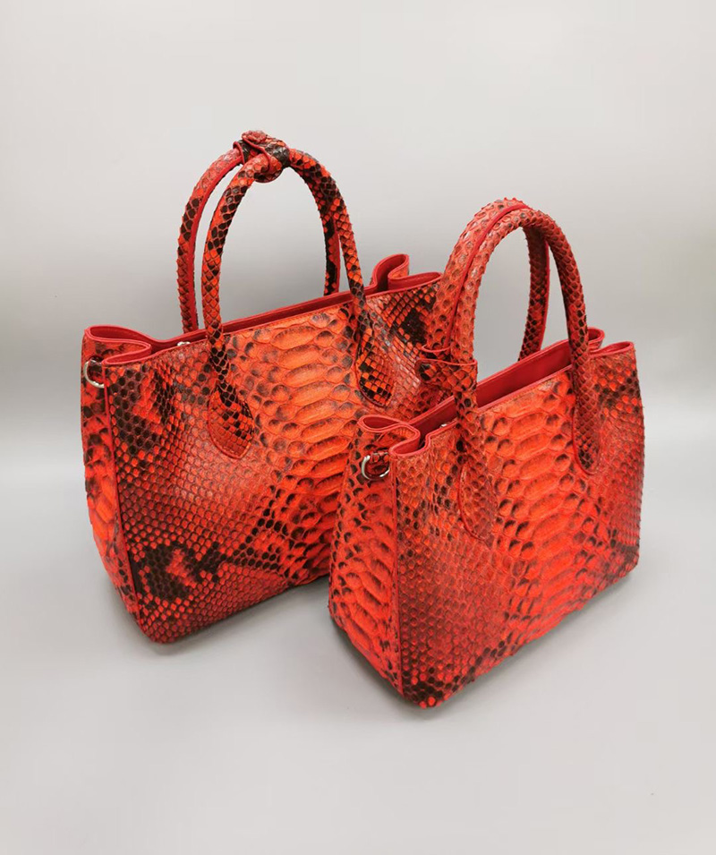 2021Women's luxury handbag first lady bag raw boa skin high end custom large capacity fashion trend