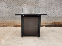 Table de foyer à gaz en rotin, offre spéciale, foyer avec foyer