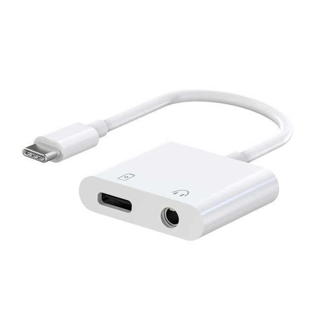 USB Type C Male to Female Audio Adapter with 3.5mm Aux Port 60W PD Quick Charging Headset Splitter for Type C Laptop