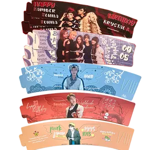 Support de kpop idol personnalisé biodégradable et compostable, produits découpés à l'emporte-gobelet en papier jetable - Product Image 1