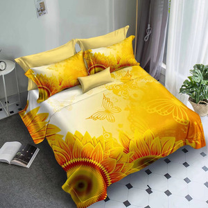 Vỏ Gối In 3D Microfiber 100% Sợi Nhân Tạo Vỏ Chăn Hoa Hướng Dương Bộ Chăn Ga Gối Hoa Màu Vàng Bộ Sưu Tập - Product Image 2