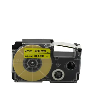 Fita de etiqueta de 6mm, compatível com casio p, impressora touch, preta no amarelo XR-6YW, BYZ-6YW, 6mm, para máquina de escrever manual