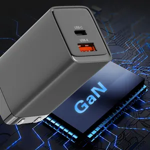 Wholesale Dual Port 2 USB Charger GaN Pro 65W USB C Charger Mini Fast Charger 2020 with EU UK US Plug