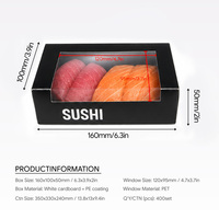 Boîte à sushi en papier écologique de qualité alimentaire, boîte d'emballage en carton pliable biodégradable pour sushi
