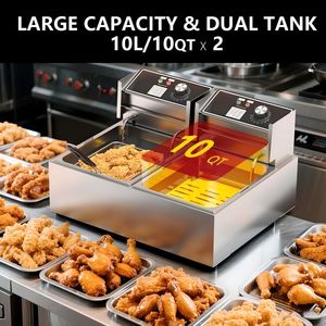 Thương mại điện <span class=keywords><strong>6</strong></span> + 6L Nồi chiên sâu máy mới cho nhà sử dụng thức ăn nhanh nhà hàng khoai tây chiên gà khách sạn cửa hàng thực phẩm - Product Image 3
