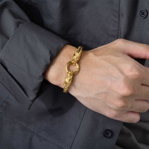 High End Jewelry <b>Mens</b> Stainless Steels Bracelet Personalized Gold Plated Dragon Charm Chain Bracelets - Product Image 2