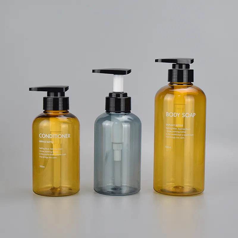 Confezione vuota per la cura della pelle di vendita calda 300ml 500ML bottiglia di lozione per il lavaggio del corpo con Shampoo per Gel doccia in plastica PET