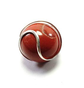 High quality red jasper <b>sphere</b> Wire Wrapped Pendant Classic Style Quartz <b>Crystal</b> ball Gemstone Necklace Healing Stone wholesaler - Product Image 4