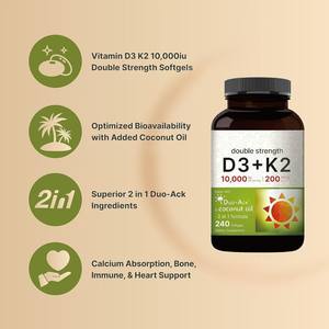 Capsule de vitamine D3 + K2, poudre blanche, Turquie, complément alimentaire pour adultes, LP 1 capsule à prendre avec les repas hebdomadaire - Product Image 3