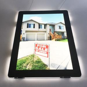 Letrero Publicitario Acrílico Rectangular <span class=keywords><strong>de</strong></span> Doble Cara para Agentes Inmobiliarios, Panel <span class=keywords><strong>de</strong></span> Marco para Exhibición en Ventanas, Personalizable - Product Image 1