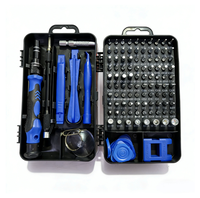 Jeu de tournevis de précision multifonction 115 pièces avec poignée magnétique en plastique, embouts CR-V, OEM, pour ordinateur portable, PC, téléphone, iPhone, MacBook