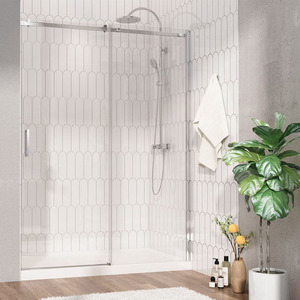 Porte de <span class=keywords><strong>baignoire</strong></span> coulissante en verre trempé poli <span class=keywords><strong>blanc</strong></span> de haute qualité sans cadre pour écran de <span class=keywords><strong>baignoire</strong></span> et salle de douche de salle de bain d'hôtel - Product Image 1