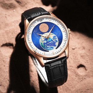 Hip Hop Sky Moon Phase Hombres Relojes mecánicos automáticos Vestido <span class=keywords><strong>de</strong></span> lujo <span class=keywords><strong>de</strong></span> cuero Relojes <span class=keywords><strong>de</strong></span> pulsera luminosos impermeables - Product Image 5