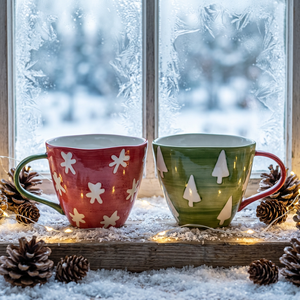 Tasse à café en porcelaine de Noël transfrontalière, personnalisée, motif dessin animé, peinte à la main, cadeau féminin pour les fêtes, compatible lave-vaisselle et micro-ondes, sans danger pour les aliments - Product Image 2