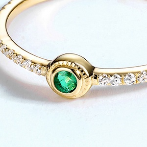 Délicate femmes bijoux de fiançailles halo poire solide 14 K or véritable - Product Image 5
