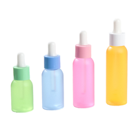 Flacon compte-gouttes cylindrique en plastique PET bleu de 20 ml, 30 ml, 50 ml, 100 ml, contenant cosmétique, sérum pour le visage, huile essentielle, liquide capillaire, personnalisable
