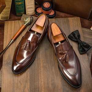 Customized Casual Comfortable Flat <b>Heel</b> Pointed-toe Business Formal Men's Leather Shoes - Product Image 3