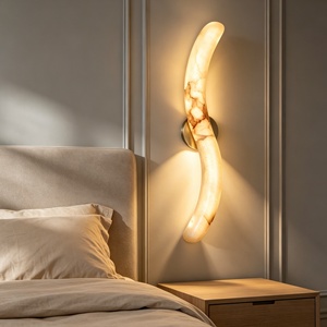 Lámpara de Pared LED Regulable de Mármol Estilo Italiano con Alabastro Español para Hotel, Dormitorio y Sala de Estar - Product Image 6
