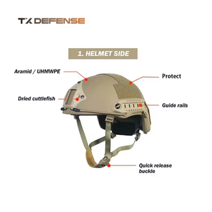 Casco Táctico de Entrenamiento FAST Ligero de PE/Aramida con Sistema BOA para Protección de la Cabeza, Directo de Fábrica - Product Image 1