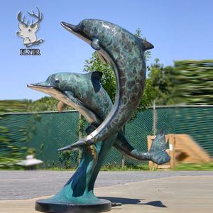 ホームガーデン製品大型ブロンズイルカと人魚像 - Product Image 2