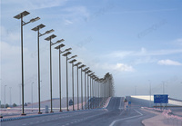 Approvisionnement d'usine 100W réverbère solaire contrôle intelligent batterie LifePO4 semi-intégrée Source de lumière LED IP65 pour application routière