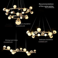 Lustre suspendu moderne en fer noir et or, AC 85-265V, LED blanc chaud, pour restaurant, bar, salle à manger, CE RoHS