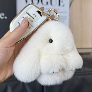 10cm <span class=keywords><strong>Mini</strong></span> Rex Thỏ lông thú nhồi bông Keychain dễ thương Bunny thỏ Keychain Kawaii Bow Ribbon sang trọng Móc khóa đồ chơi cho phụ nữ túi quyến rũ - Product Image 6