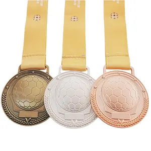 Manufacture Customised Design Sports Award Metal Medals 3D Metal Sport Activities gold silver Medal With Ribbon