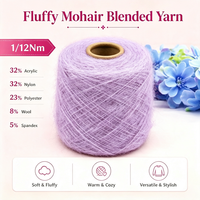 Fil à tricoter machine doux et moelleux 1/12Nm, acrylique, nylon, polyester, laine, durable, élastique, style mohair pour crochet