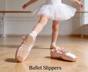 Hochwertige Ballett-Spitzenschuhe für Damen, Ballerina-Tanzschuhe mit Band, Spitzenschuhe für Schule oder Zuhause - Product Image 6