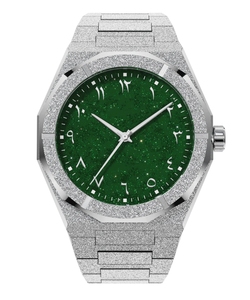 Montre personnalisée avec chiffres arabes, design de marque haut de gamme, acier inoxydable 316L, mouvement japonais, montre de luxe à la mode, montre givrée effet <span class=keywords><strong>poussière</strong></span> <span class=keywords><strong>d</strong></span>'<span class=keywords><strong>étoile</strong></span>s pour hommes - Product Image 4