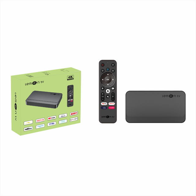 2025 Factory Price LEMON TV BoX RJ45 Interface 10M/100M Adaptive Android 10 4K Display Set Top Box 2+8G 2+16g
