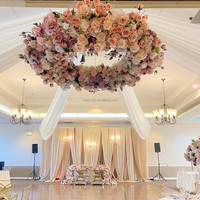 Anneaux floraux suspendus en métal pour décoration de plafond de mariage, 120 cm, arrangement floral pour chemin de table de mariage